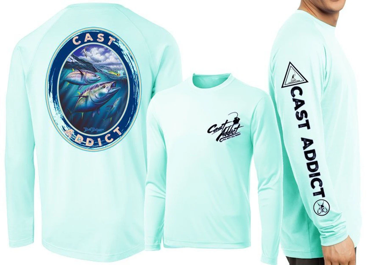 David Dunleavy DMW8051 Cast Addict Bluefin Tuna LS Performance Shirts - Image 3
