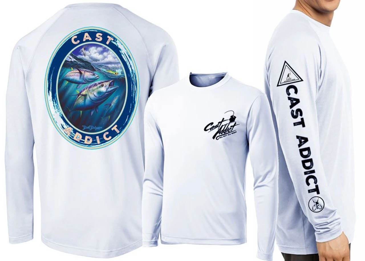 David Dunleavy DMW8051 Cast Addict Bluefin Tuna LS Performance Shirts - Image 2