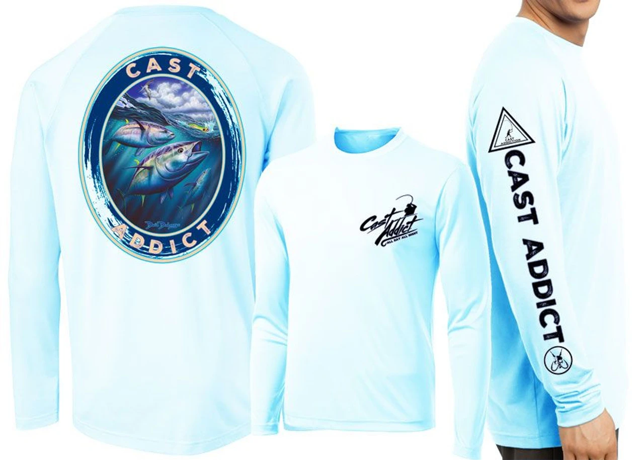 David Dunleavy DMW8051 Cast Addict Bluefin Tuna LS Performance Shirts - Image 4