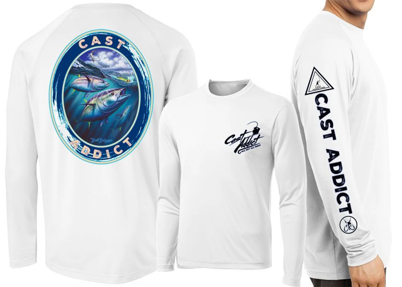 David Dunleavy DMW8051 Cast Addict Bluefin Tuna LS Performance Shirts