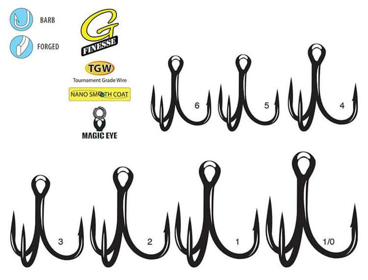 Gamakatsu G Finesse Medium Heavy Treble Hooks - Image 2