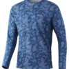 Huk Icon X Running Lakes Long Sleeve Shirt - Titanium Blue - 2X-Large