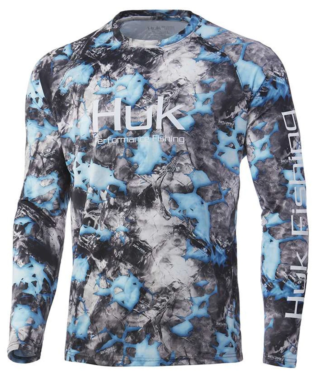 Huk Mossy Oak Fracture Vented Pursuit Long Sleeve Shirt - Lightning - 2X-Large