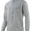 Huk Tide Point Solid Long Sleeve Shirt - Grey - Medium