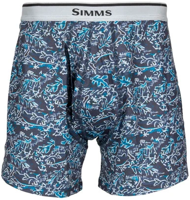 Simms Mens Boxers - Fish Grass - X-Large