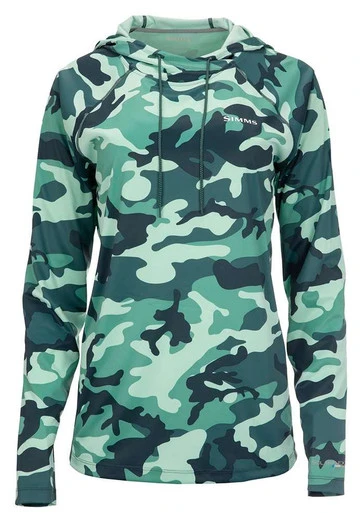 Simms Womens Solarflex Hoody - Woodland Camo Avalon - X-Small