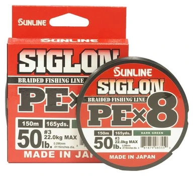 Sunline Siglon PEx8 Braided Line - Dark Green 50lb