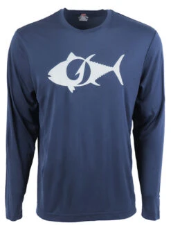 TackleDirect Tuna Logo Mens Performance LS Shirt - Navy - Medium